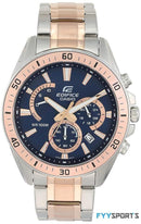 Blue Analog Dial Dual Tone Stainless Steel Band Men's Watch