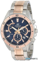 Blue Analog Dial Dual Tone Stainless Steel Band Men's Watch