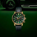Analog Green Dial Mineral Glass Men watch