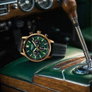 Analog Green Dial Mineral Glass Men watch